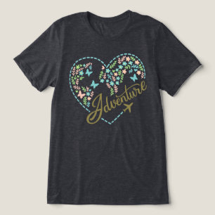 Flygplansläge Äventyr Hjärtgrafik för Kvinnor T Shirt