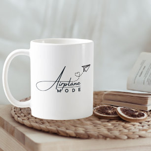 Flygplansläge och Pappert flygplan, resor, minimal Kaffemugg