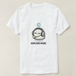 Flygplansläge På - Söta Trötta Karaktärhörlurar T Shirt