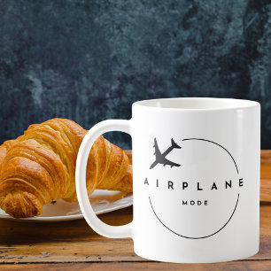 Flygplansläge, resor, minimalistiskt skript, luftf kaffemugg
