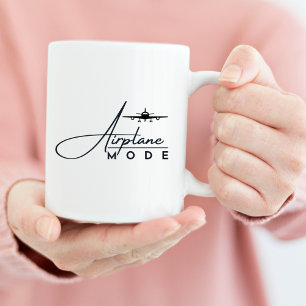 Flygplansläge, resor, minimalistiskt skript, luftf kaffemugg