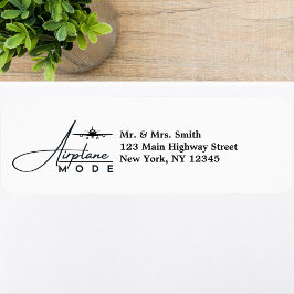 Flygplansläge, resor, minimalistiskt skript, luftf returadress etikett