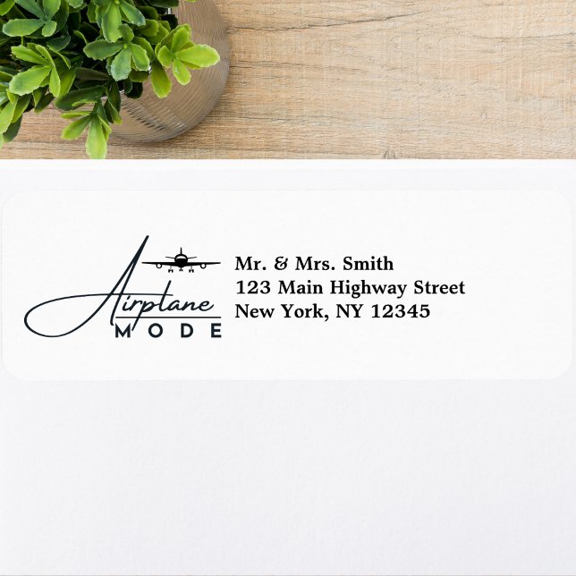 Flygplansläge, resor, minimalistiskt skript, luftf returadress etikett (Skapare uppladdad)