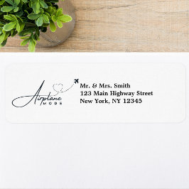 Flygplansläge, resor, minimalistiskt skript, luftf returadress etikett