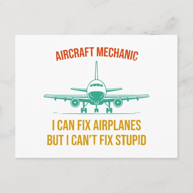 Flygplansmekaniker kan fixa flygplan, men jag kan  vykort (Framsida)