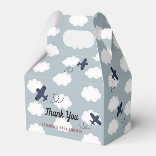 Flygplansmoln Blå himmel Boy Baby Shower Birthday Presentaskar