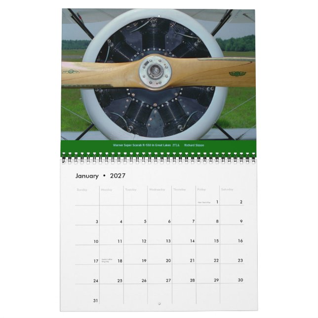 Flygplansmotorkalendern 15 månader 2012 kalender (Jan 2027)