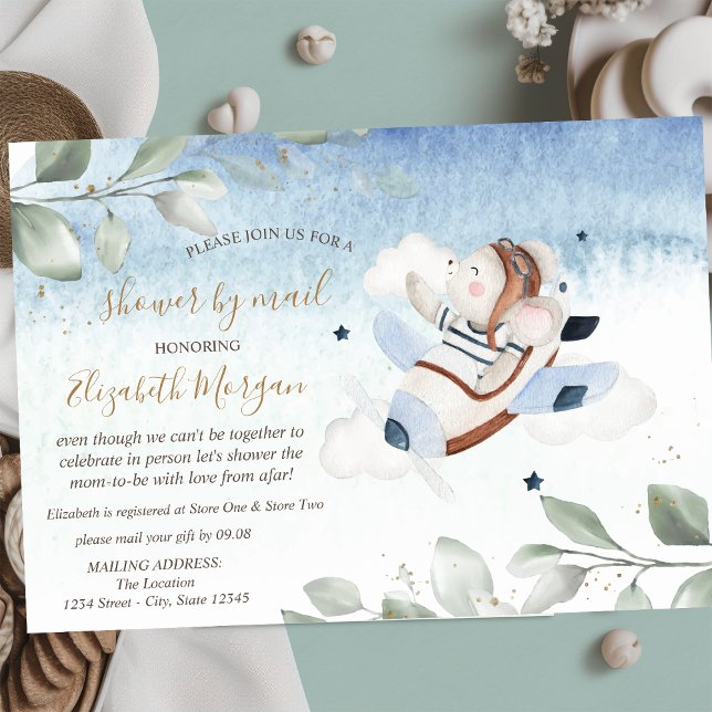 Flygplansmus Virtuell Baby Shower via Posten Inbjudningar (Skapare uppladdad)