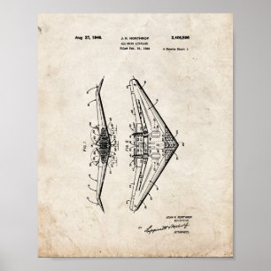 Flygplanspatent över hela vinge - gammalt utseende poster