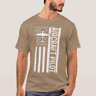 Flygplanspilot Aviation Amerikansk flagga Plan vän T Shirt