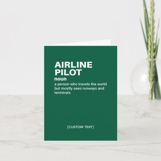 Flygplanspilot - flygkortet Humor Kort (Framsida)