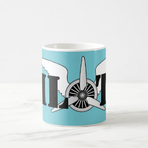 Flygplanspilot, flygpropeller, ej grafiskt kaffemugg