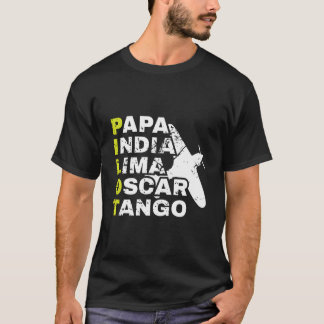 Flygplanspilot Fonetisk Alfabet Papa Indien Lima O T Shirt