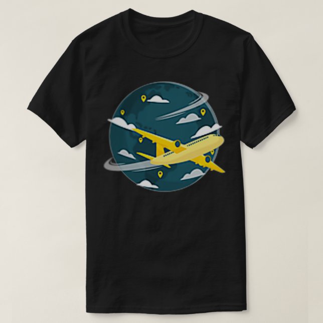 Flygplanspilot för flygbesättningsmedlemmar t shirt (Design framsida)