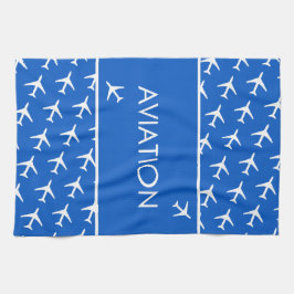 Flygplanspilot för flygplanet funky White Flygplan Kökshandduk