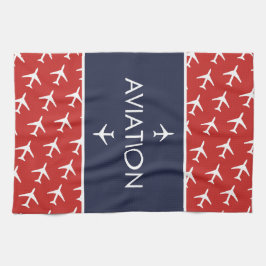 Flygplanspilot för flygplanet funky White Flygplan Kökshandduk