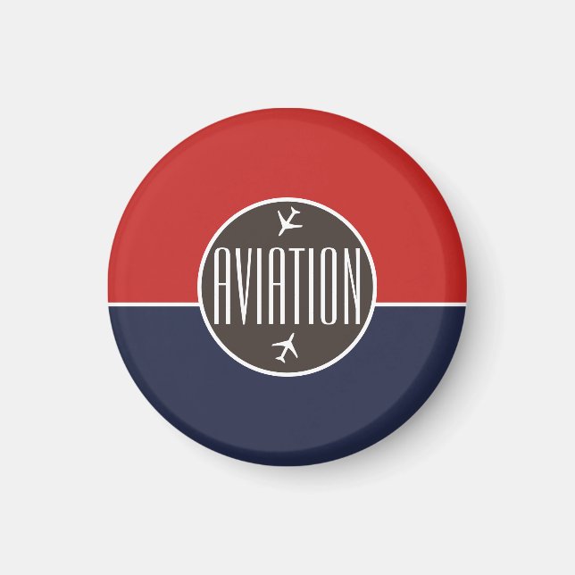 Flygplanspilot för funky Flygplan Magnet (Framsidan)