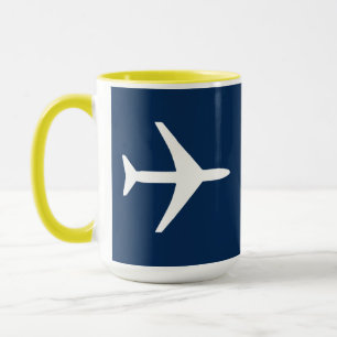 Flygplanspilot för funky Flygplan som flyger till Mugg