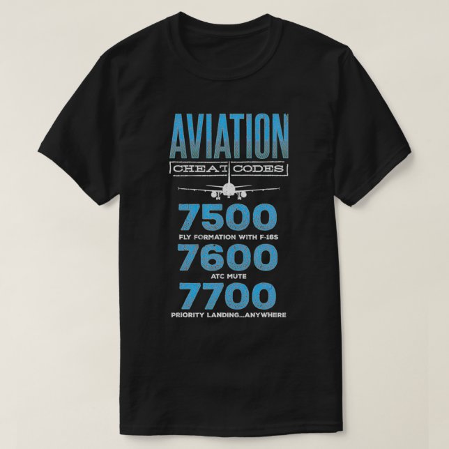 Flygplanspilot för fuskkoder t shirt (Design framsida)