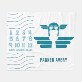 Flygplanspilot för milstolpe i baby fleecefilt