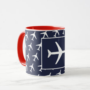 Flygplanspilot funky White Flygplan som flyger Mugg