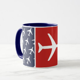 Flygplanspilot funky White Flygplan som flyger Mugg