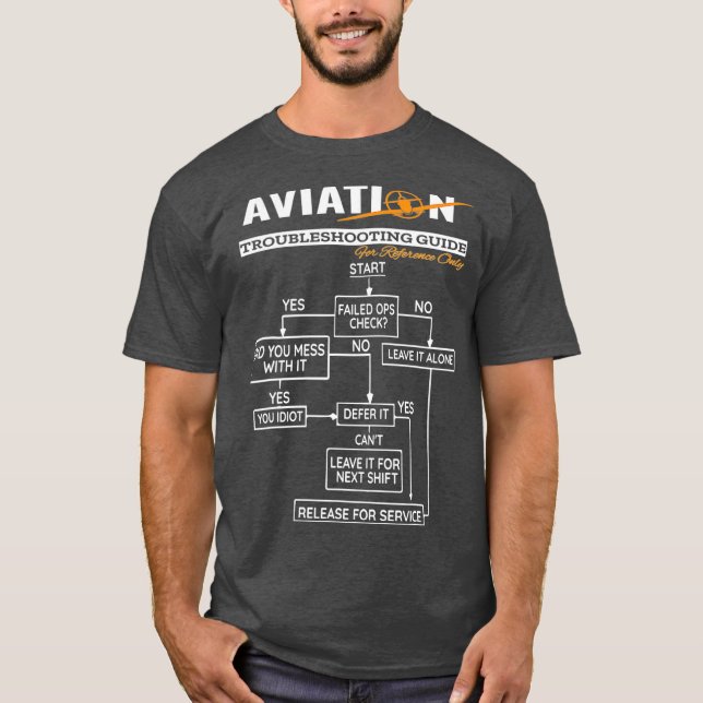 Flygplanspilot Funny Pilot Felsökning Tee (Framsida)