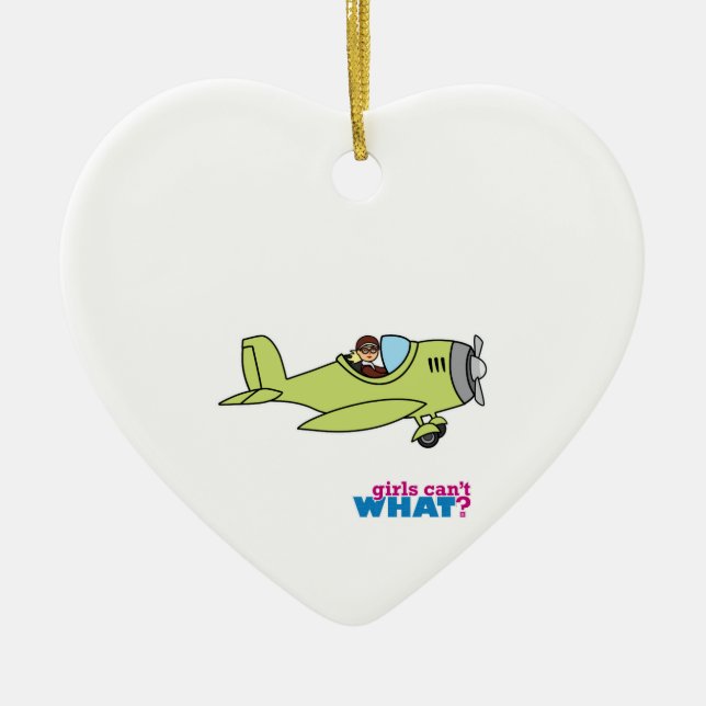 Flygplanspilot Julgransprydnad Keramik (Framsidan)