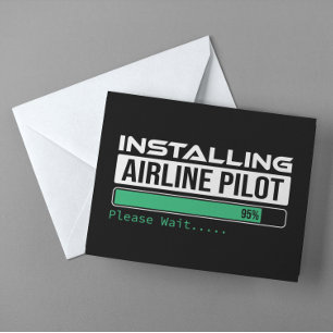 Flygplanspilot Laddar Rolig Pilotstuderande Inbjudningar