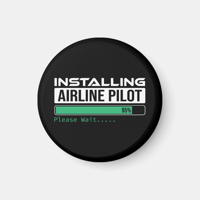 Flygplanspilot Lastar Rolig Pilotstudent Magnet (Framsidan)