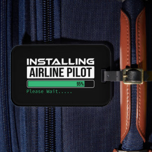 Flygplanspilot Lastar Rolig Pilotstuderande Bagagebricka