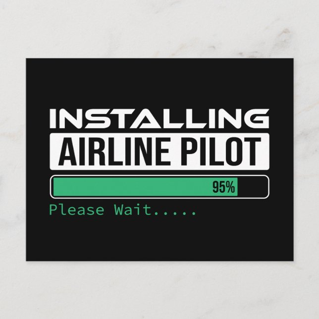 Flygplanspilot Lastar Rolig Pilotstuderande Vykort (Framsida)