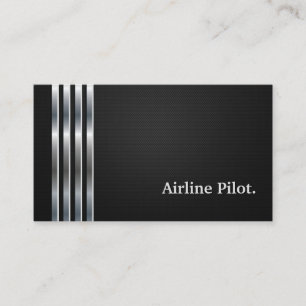 Flygplanspilot Professionell Black Silver Visitkort