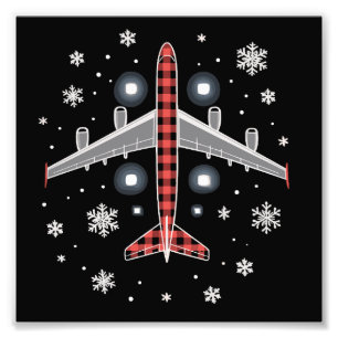 Flygplansplaid julpilot fototryck