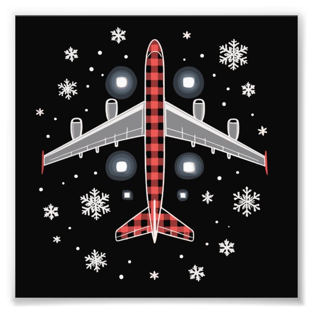 Flygplansplaid julpilot fototryck (Framsidan)