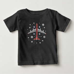 Flygplansplaid julpilot t shirt