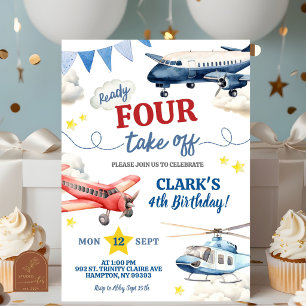 Flygplanspojke 4-årsdag inbjudningar