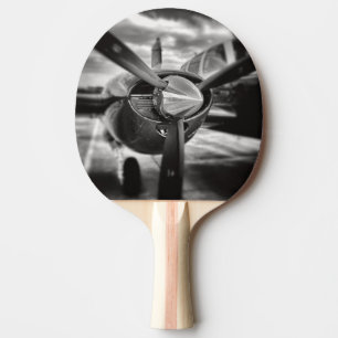 Flygplanspropeller, svart och vitt pingisracket