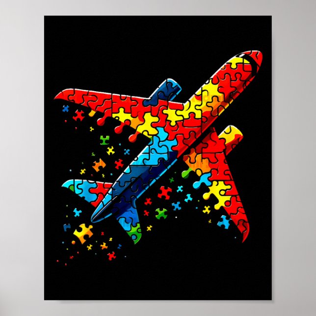 Flygplanspussel Skräckpussel Barn Småbarn Pojkar A Poster (Framsidan)