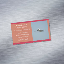 Flygplansresebyrån i orange i Flygplan Magnetiska Visitkort
