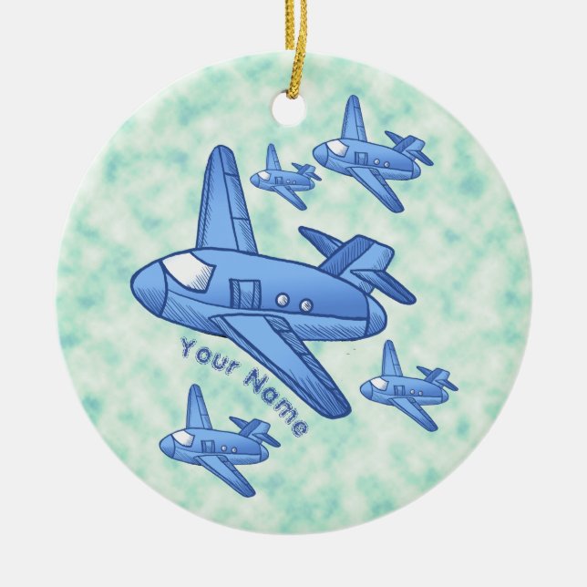 Flygplansskvadron prydnad julgransprydnad keramik (Framsidan)