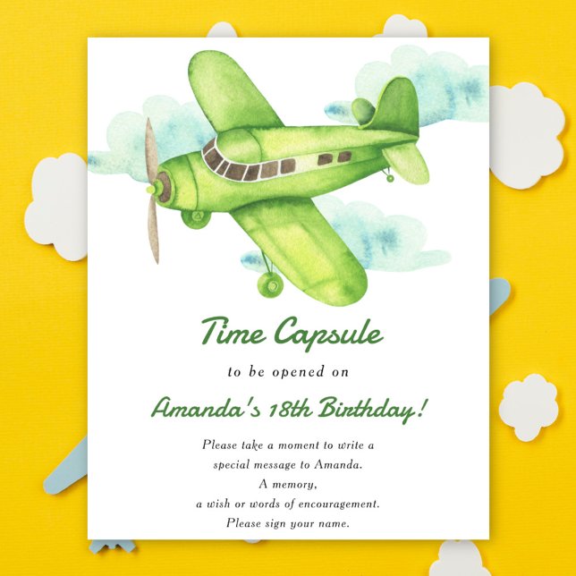 Flygplanstid Kapsel 1:a födelsedag könsneutral Poster (Skapare uppladdad)