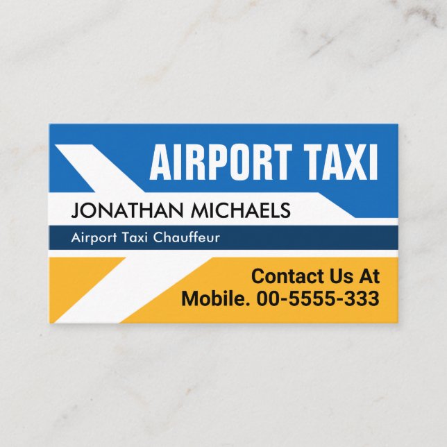 Flygplanstjänst Taxi Visitkort (Framsida)