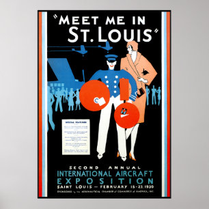 Flygplansutsättning i vintage Internationell Poster