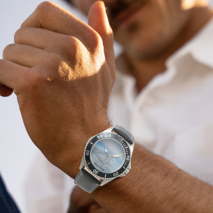 Flygplansvinge och moln Foto Pilot Personlig  Armbandsur