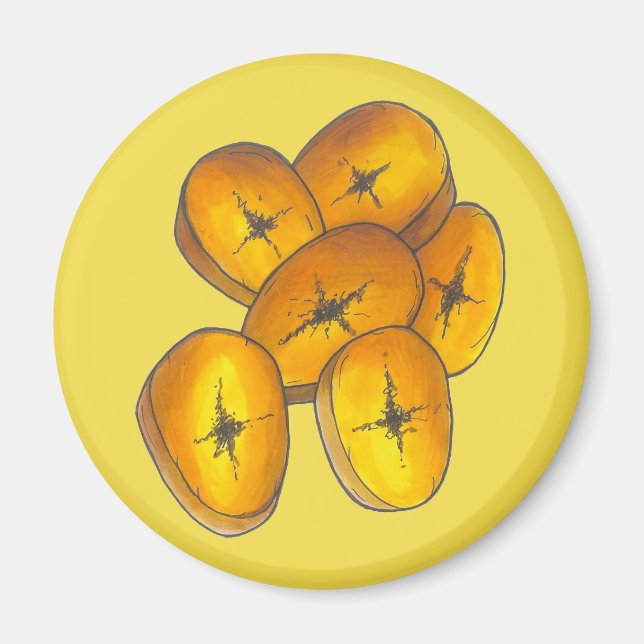 Flygplantener som kokar Bananas Karibias mat Magnet (Framsidan)