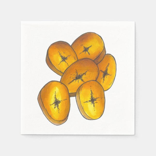 Flygplantener som kokar Bananas Karibias mat Pappersservett (Framsidan)