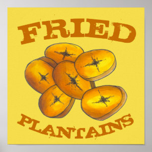 Flygplantener som kokar Bananas Karibias mat Poster