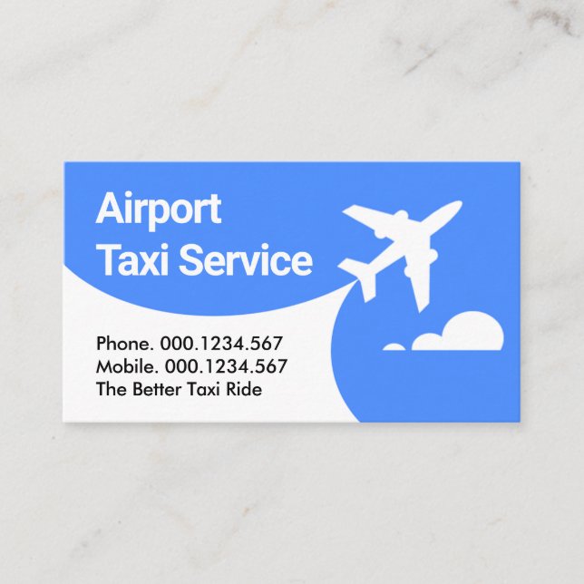 Flygplats Flygplan Taxi Blå Himmel Visitkort (Framsida)