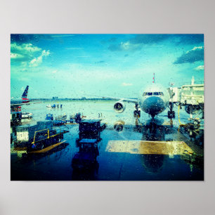 Flygplats i Rain Poster